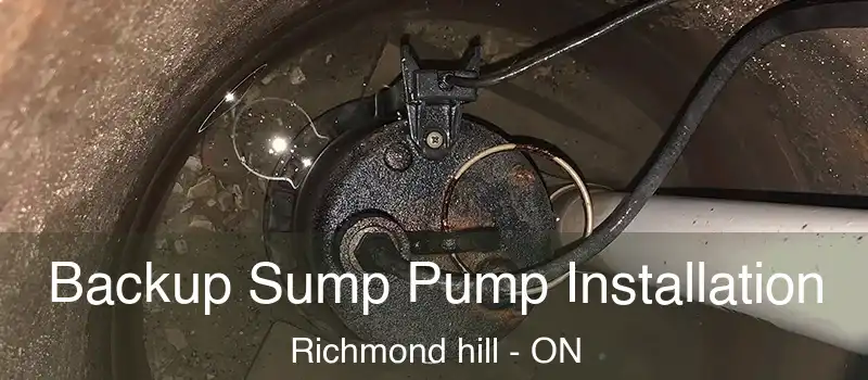  Backup Sump Pump Installation Richmond hill - ON